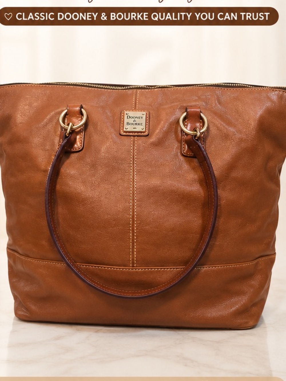 Dooney & Bourke Brown Leather Tote Bag